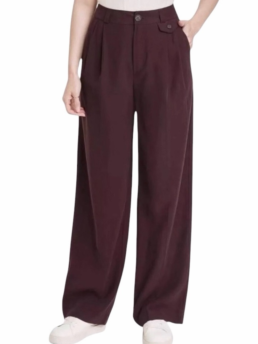 A New Day High Rise Relaxed Fit Full Length Baggy Wide Leg Trousers Size 14